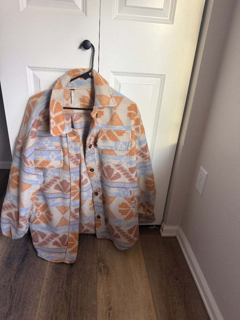 Free People Oversized Southwestern Aztec Shacket Jacket - Size Small